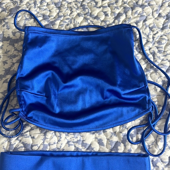 Fashion Nova Skirt Set Royal Blue - Picture 2 of 5